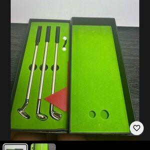 Mini golf desktop three pen set with cute two golf small ball new open box